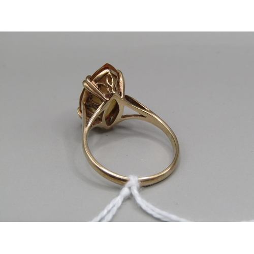 1562 - 9ct GOLD CITRINE SET RING, SIZE N 1/2