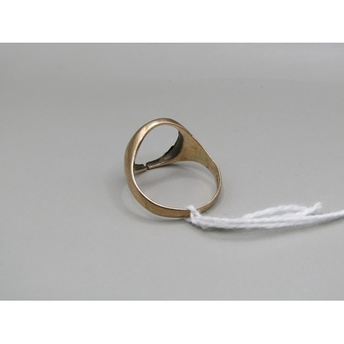 1565 - 9ct GOLD RING MOUNT, SIZE O 3.1g