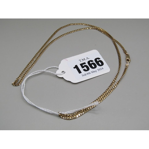 1566 - 9ct GOLD CURB LINK NECKLACE, 4.6g