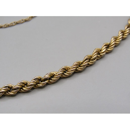 1579 - TWO 9ct GOLD NECKLACES, ONE ROPE TWIST 7.9g TOTAL