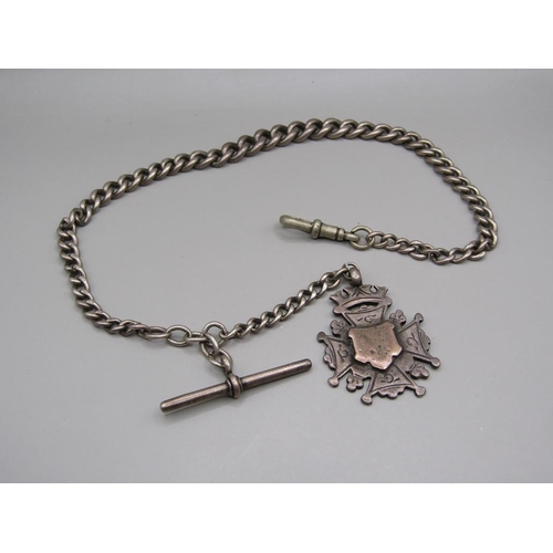 1588 - SILVER ALBERT CHAIN AND PENDANT