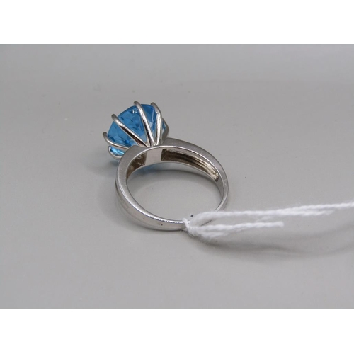 1602 - SILVER BLUE TOPAZ RING Q