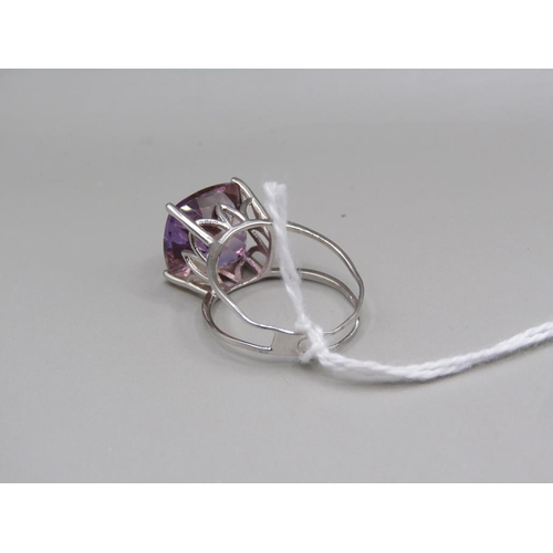 1606 - SILVER AMETRINE RING - SIZE N 1/2