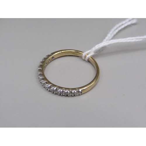 1609 - GOLD 13 STONE 1/2 ETERNITY DIAMOND RING - SIZE P