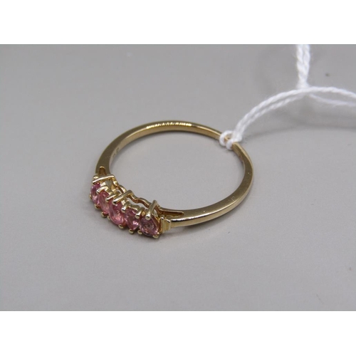 1612 - GOLD PINK SAPPHIRE RING - SIZE Q