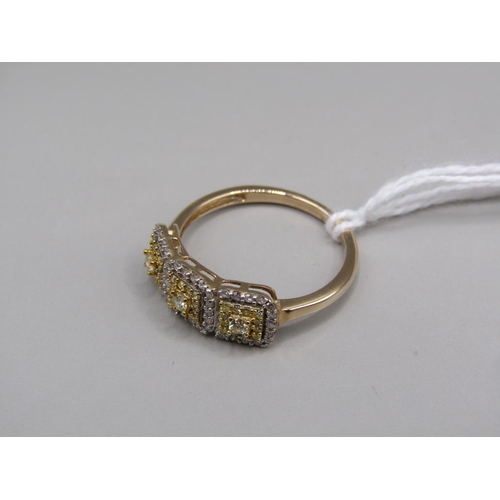 1614 - YELLOW GOLD YELLOW DIAMOND RING - SIZE O