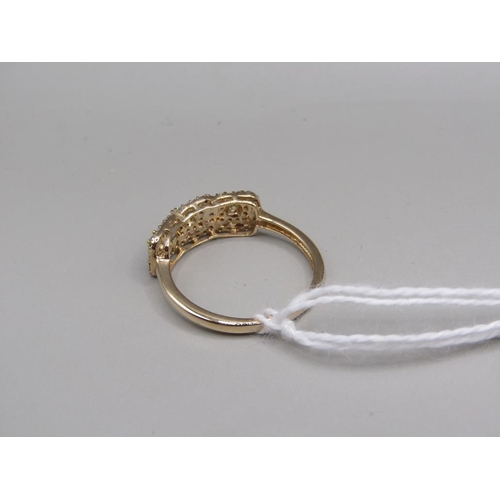 1614 - YELLOW GOLD YELLOW DIAMOND RING - SIZE O