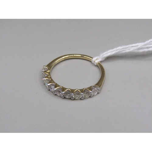 1615 - YELLOW GOLD 9 STONE DIAMOND RING - SIZE N 1/2