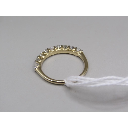 1615 - YELLOW GOLD 9 STONE DIAMOND RING - SIZE N 1/2