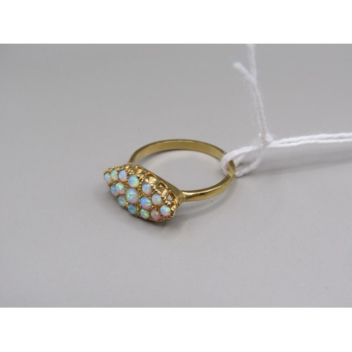 1617 - GOLD ON SILVER OPALINE RING - SIZE O