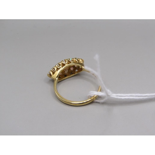 1617 - GOLD ON SILVER OPALINE RING - SIZE O