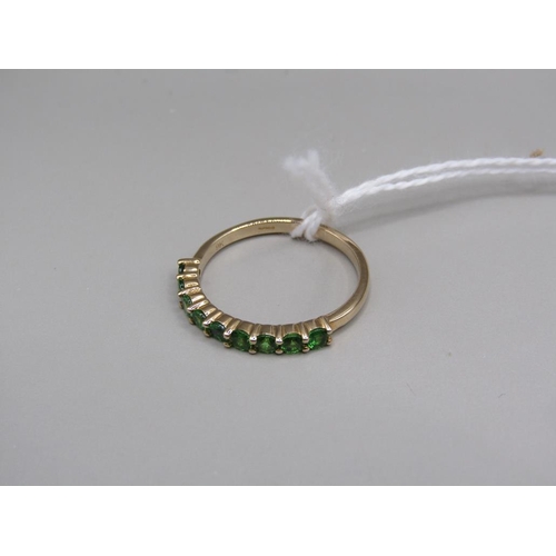 1619 - YELLOW GOLD CHROME DIOPSIDE RING - SIZE O