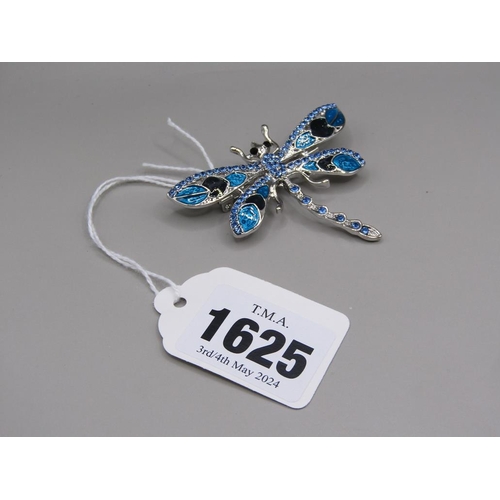 1625 - CRYSTAL ENAMEL DRAGONFLY BROOCH