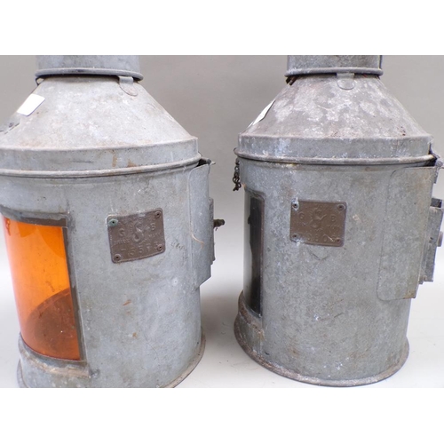 1392 - TWO SHIPS LANTERNS, EACH APPROX 42CM H