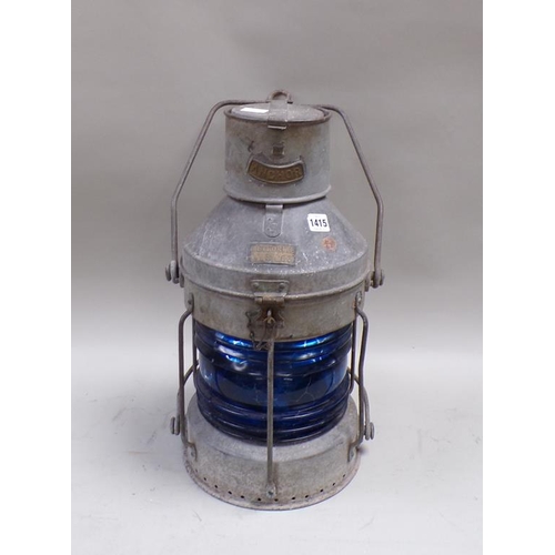 1415 - ANCHOR METEORITE SHIPS LANTERN (CONVERTED TO ELECTRIC) - 50cms H