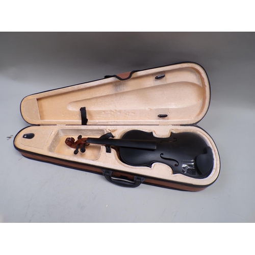 1416 - EBONISED VIOLIN CASE