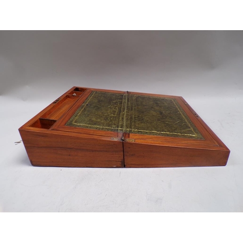 1453 - FIGURED WALNUT WRITING BOX 40cms W