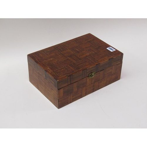 1665 - WOODEN JEWELLERY BOX AND CONTENTS TO INC. BANGLES, NECKLACES ETC