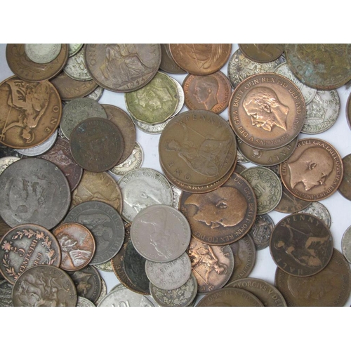 1676 - MIXED COINS, COPPER AND SILVER ETC.