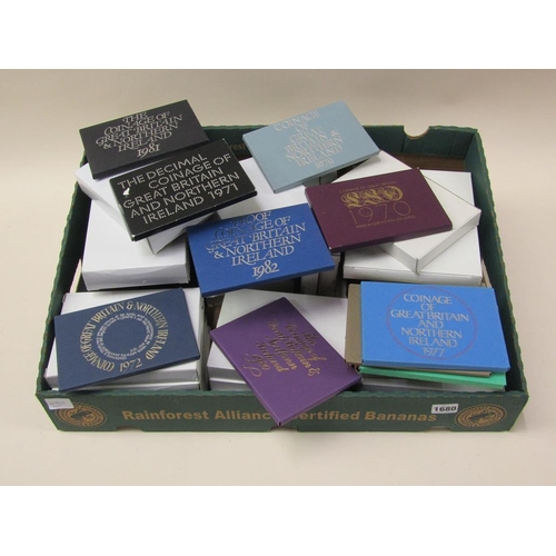 1680 - BOX OF COMMEMORATIVE PROOF AND OTHER COINS OF THE YEAR