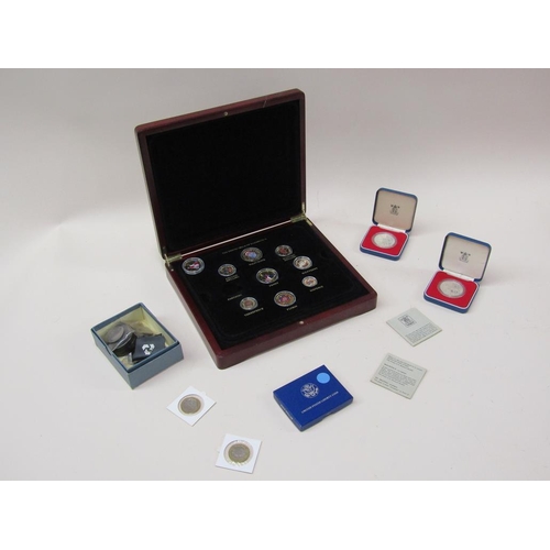 1686 - BOX OF MIXED COMMEMORATIVE AND OTHER COINS TO INC. 1898 HALF CROWN PLUS UNITED STATES LIBERTY COINS,... 