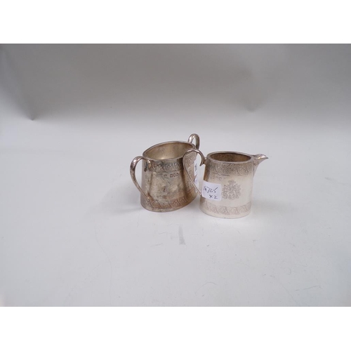 1693 - SILVER SUGAR BOWL AND A CREAM JUG, MAKERS MARKS FOR GOLDSMITHS AND SILVERSMITHS COMPANY, LONDON 1897... 