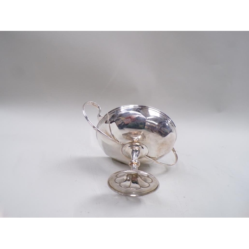 1703 - EDWARDIAN SILVER BOWL ON STAND, MAKERS MARKS FOR SIBRAY HALL AND CO. LTD, LONDON 1920 15.4ozt