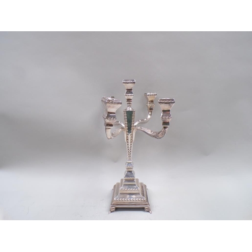 1719 - STERLING SILVER FOUR BRANCH CANDELABRA