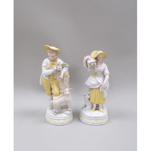 1783 - TWO CONTINENTAL DRESDEN FIGURES - BIRD SELLERS, 18CM H