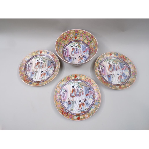 1819 - COLLECTION OF ORIENTAL PLATES, BOWL 26CM DIAM