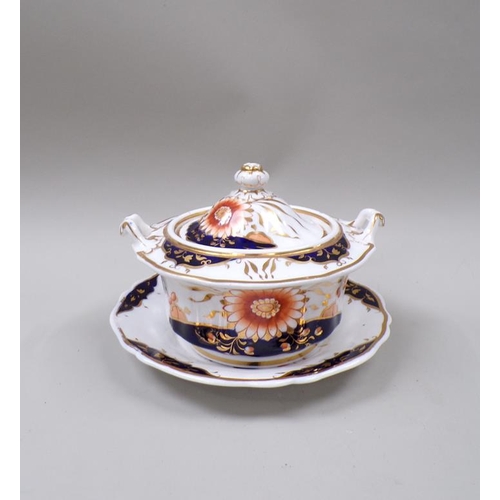 1824 - 19C GAUDY WELSH TYPE TUREEN COVER AND STAND, STAND 23CM DIAM