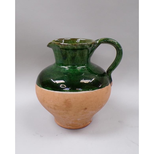 1831 - TERRACOTTA GLAZED JUG, 28CM H