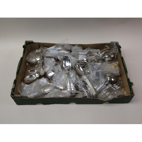 1756 - BOX OF MIXED SILVER PLATED CUTLERY