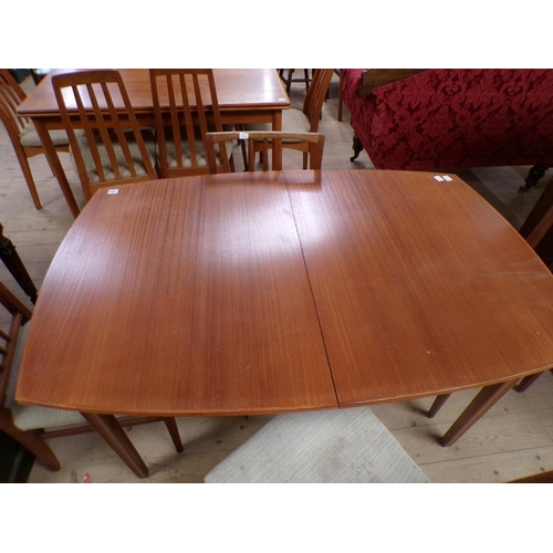 1928 - 1960/70 TEAK DINING TABLE (132 x 74 cms) WITH FOUR UPHOSTERED SEAT CHAIRS