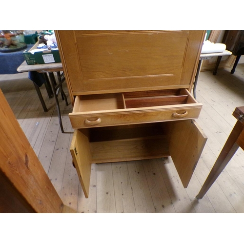 1930 - 1970s TEAK COCKTAIL CABINET 81 x 115cms