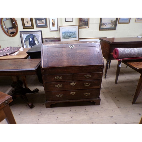 1940 - GEORGIAN OAK BUREAU 96 x 102 cms