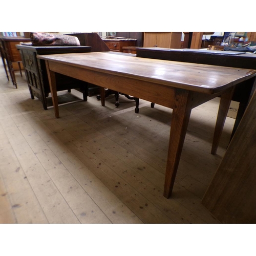 1943 - 19c CONTINENTAL PLANK TOP KITCHEN TABLE 198 x 76 cms