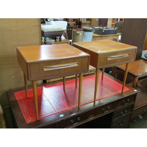 624 - TWO TEAK BEDSIDE TABLES