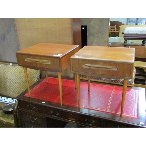 624 - TWO TEAK BEDSIDE TABLES