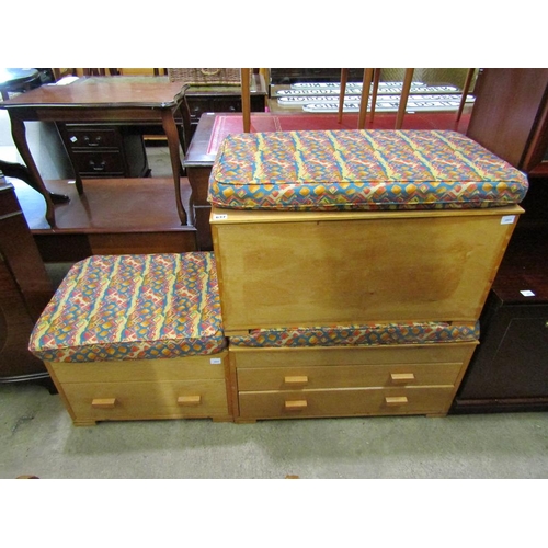 637 - TWO CHESTS OF DRAWERS AND A TRUNK
