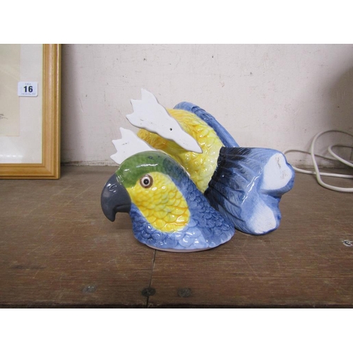 18 - PORCELAIN PARROT JAR