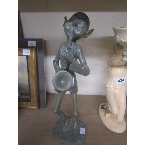 425 - BRONZED FIGURE OF A PIXIE WITH SAXOPHONE