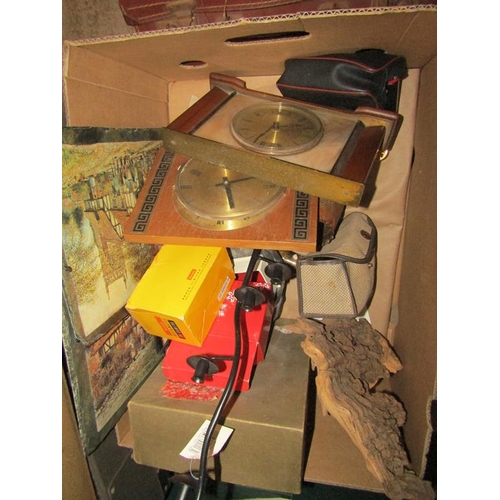 470 - BOX OF CLOCKS AND OTHER MISC.