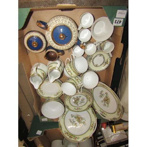 473 - NORITAKE PART ENGLISH PATTERNED TEA SERVICE AND A FURTHER THREE PIECE TEASET