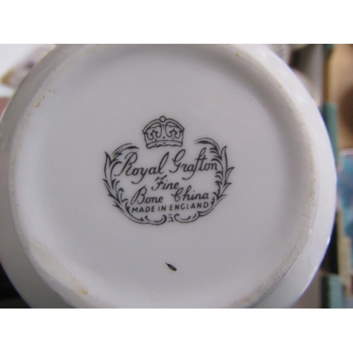 479 - BOX OF MIXED TEAWARES INC. ROYAL GRAFTON PART BONE CHINA TEASET