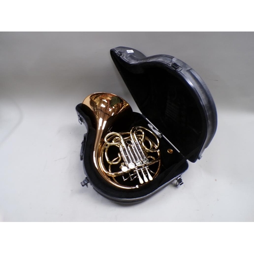 1432 - BRASS WIND INSTRUMENT IN CARRY CASE