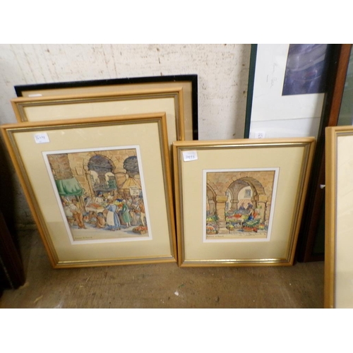 160 - COLLECTION OF FRAMED WATERCOLOURS, B&W ETCHING