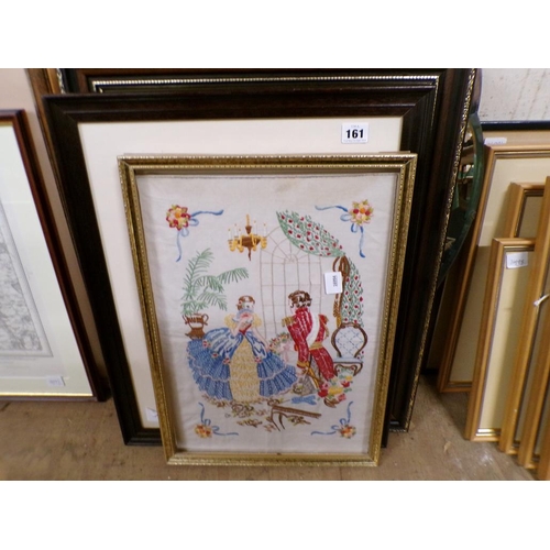 161 - FRAMED PRINTS, NEEDLEWORKS ETC