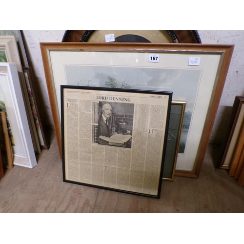 167 - QTY OF FRAMED PICTURES AND PRINTS ETC