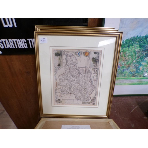 334 - QTY OF FRAMED MAPS